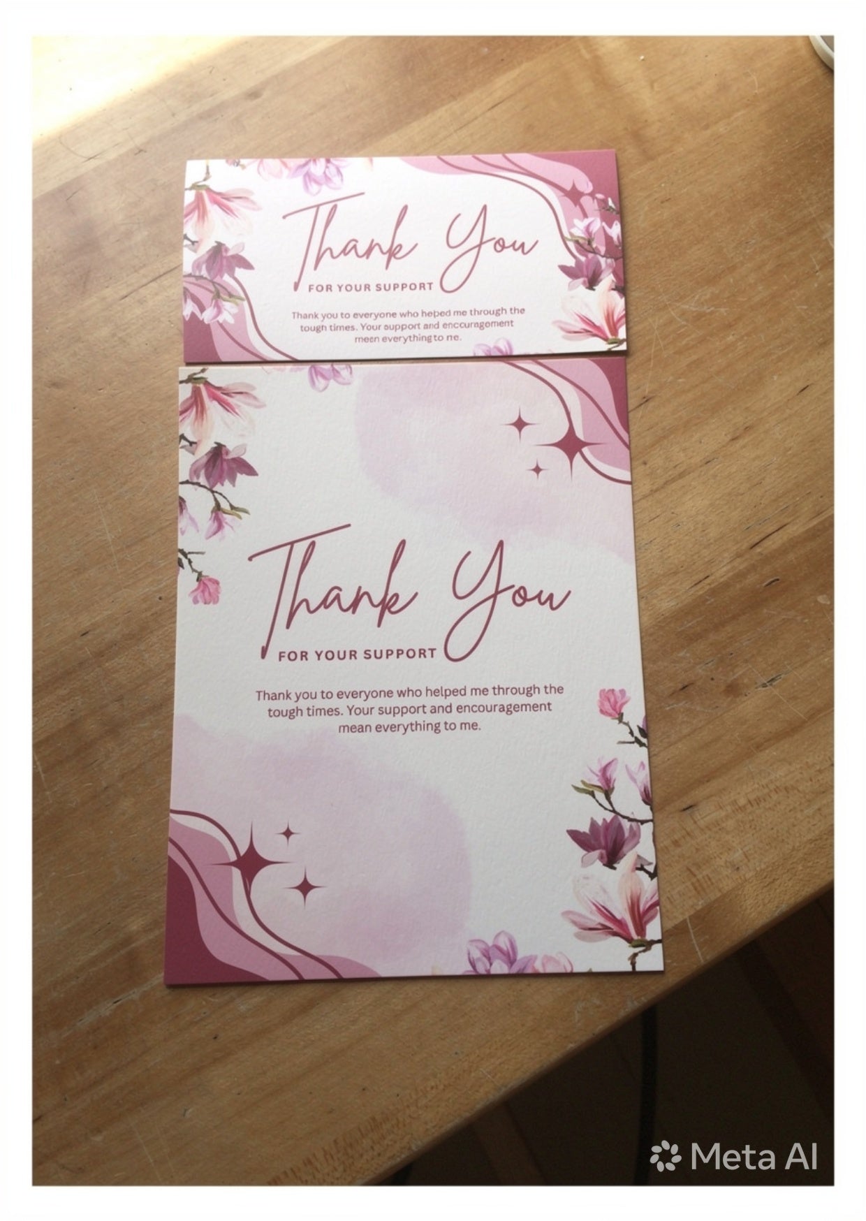 5 pack thank you card templates