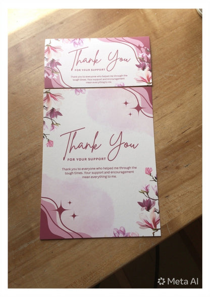 5 pack thank you card templates